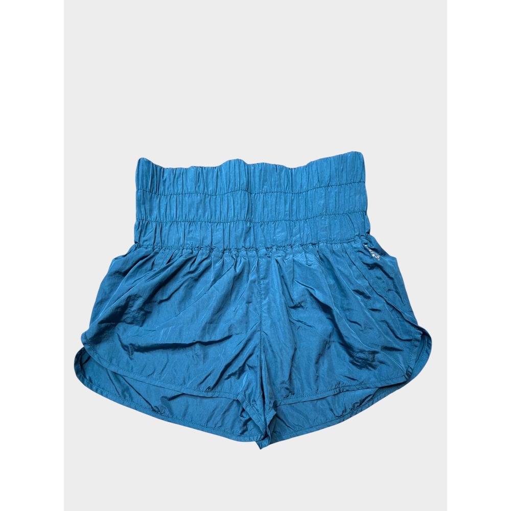 Free People Movement Way Home Shorts Teal Blue High Waisted Running Small